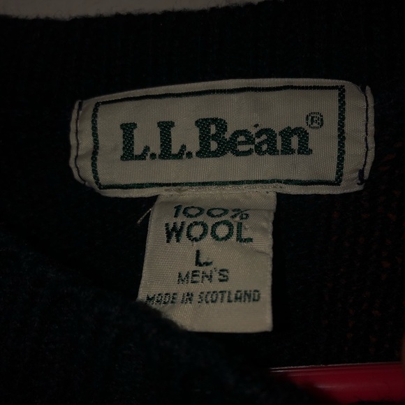 LL Bean 100% Wool Sweater Made in Scotland - Picture 2 of 3